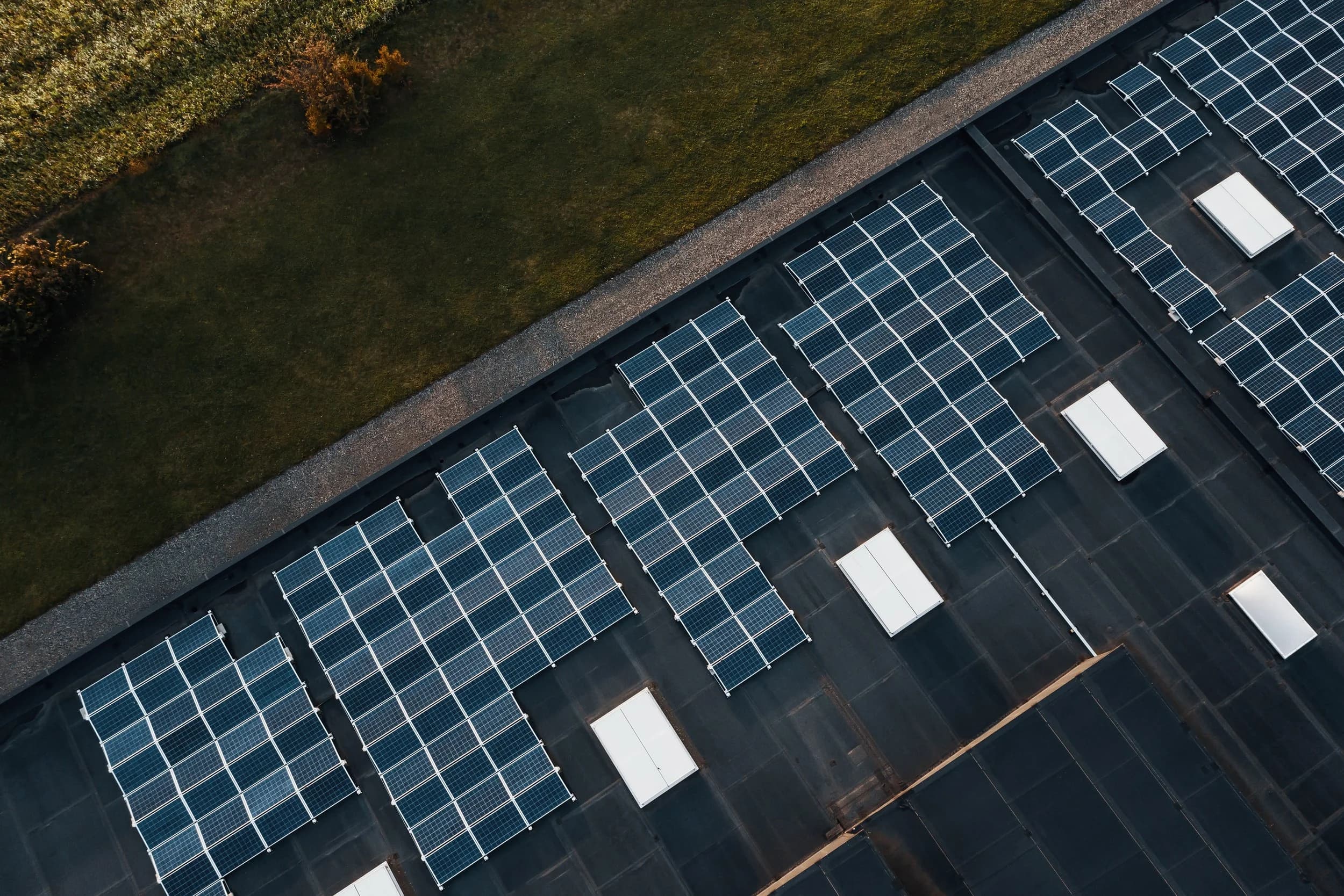 Solar farm seen from above